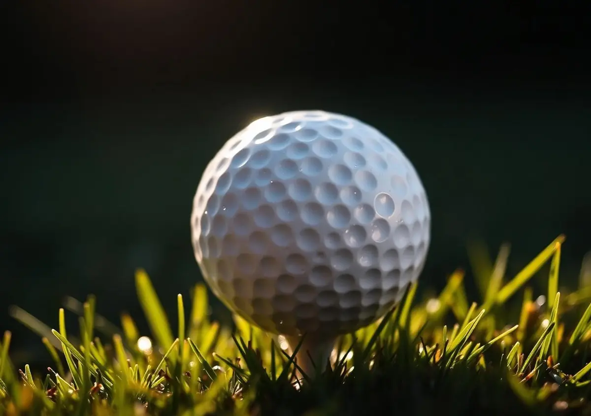 Golf ball resting on a tee at Hanbury Manor
